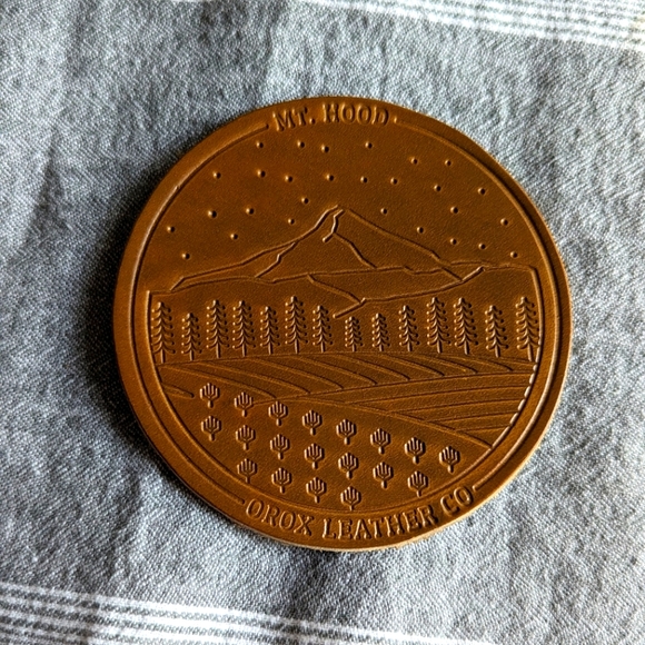 Orox Leather Coaster of Mt. Hood - Picture 1 of 3